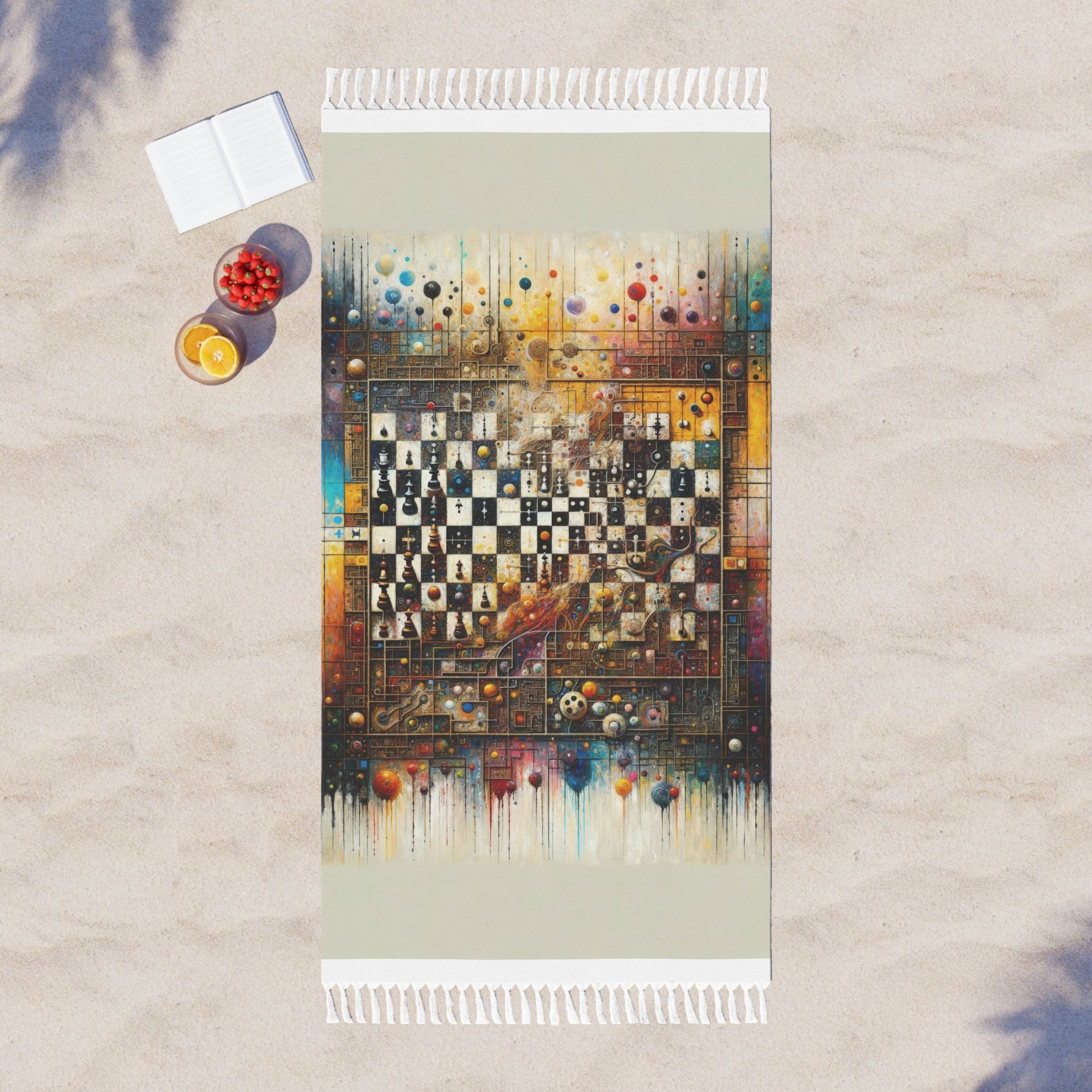 Cosmic Chess Integration Boho Beach Cloth - ATUH.ART