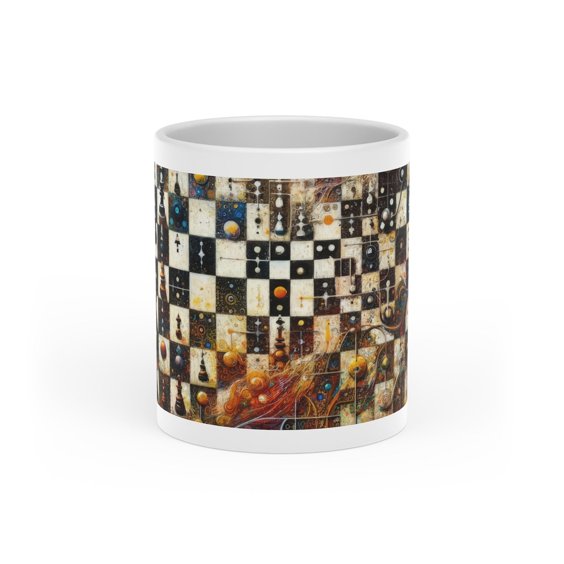 Cosmic Chess Integration Heart-Shaped Mug - ATUH.ART