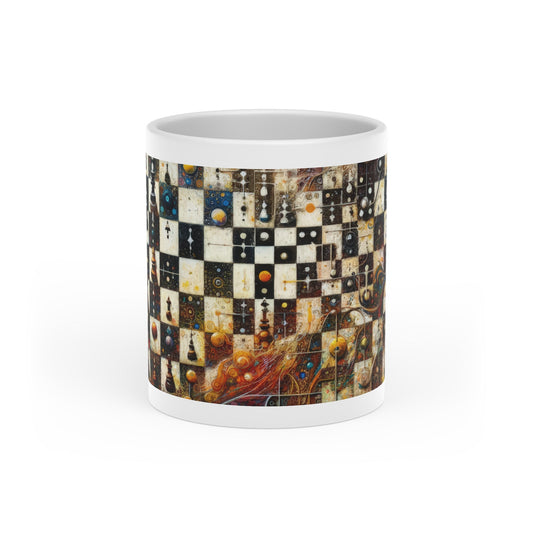 Cosmic Chess Integration Heart-Shaped Mug - ATUH.ART