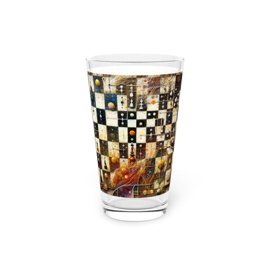 Cosmic Chess Integration Pint Glass, 16oz - ATUH.ART