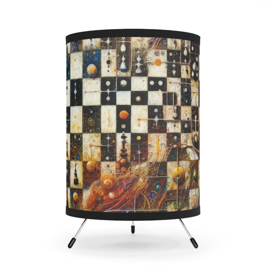 Cosmic Chess Integration Tripod Lamp with High-Res Printed Shade, US\CA plug - ATUH.ART