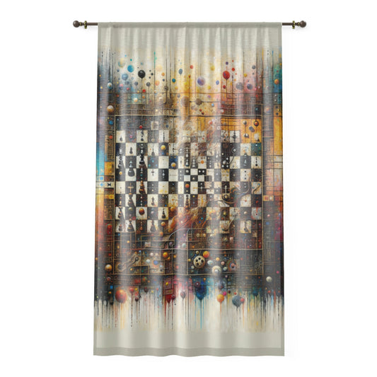 Cosmic Chess Integration Window Curtain - ATUH.ART