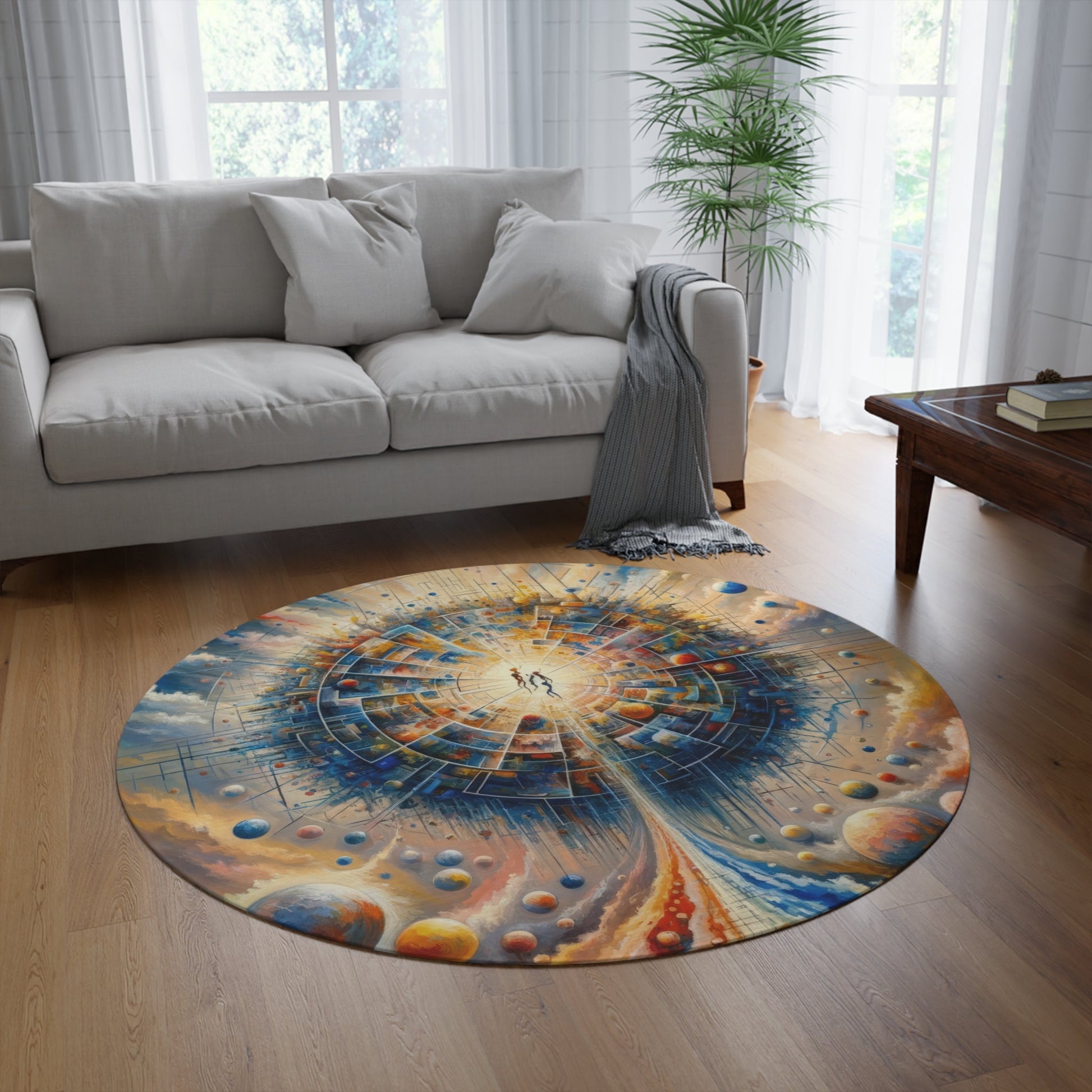Cosmic Connection Antidote Round Rug - ATUH.ART