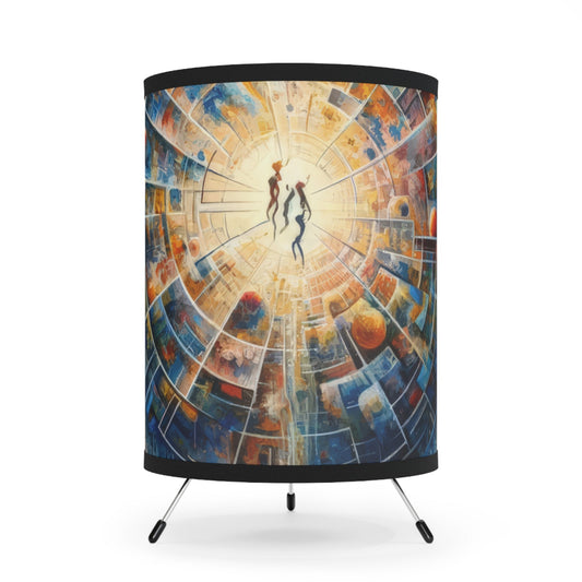 Cosmic Connection Antidote Tripod Lamp with High-Res Printed Shade, US\CA plug - ATUH.ART