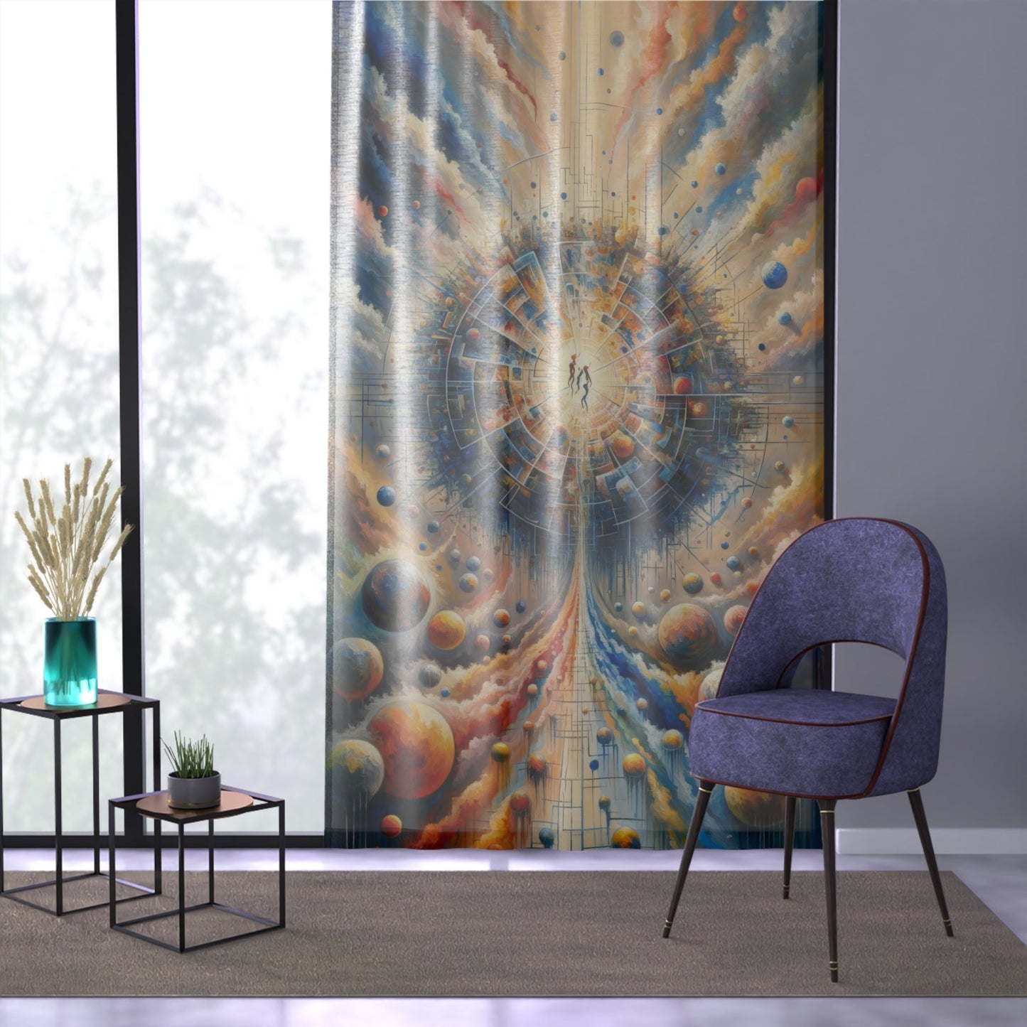 Cosmic Connection Antidote Window Curtain - ATUH.ART