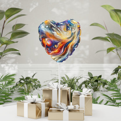 Cosmic Tachism Alchemy Balloon (Round and Heart-shaped), 11" - ATUH.ART