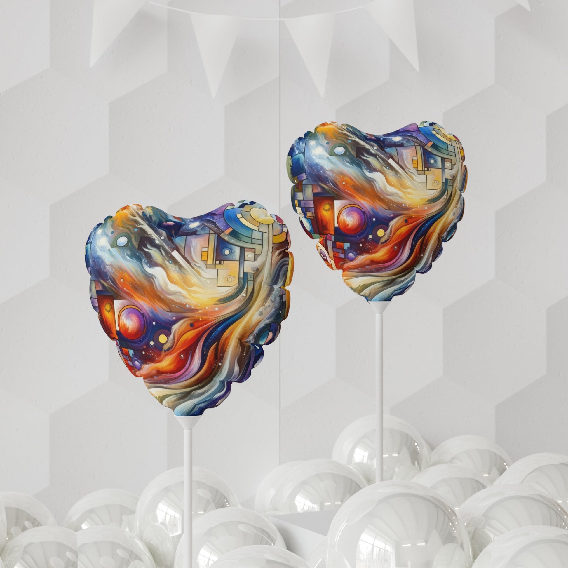 Cosmic Tachism Alchemy Balloon (Round and Heart-shaped), 11" - ATUH.ART