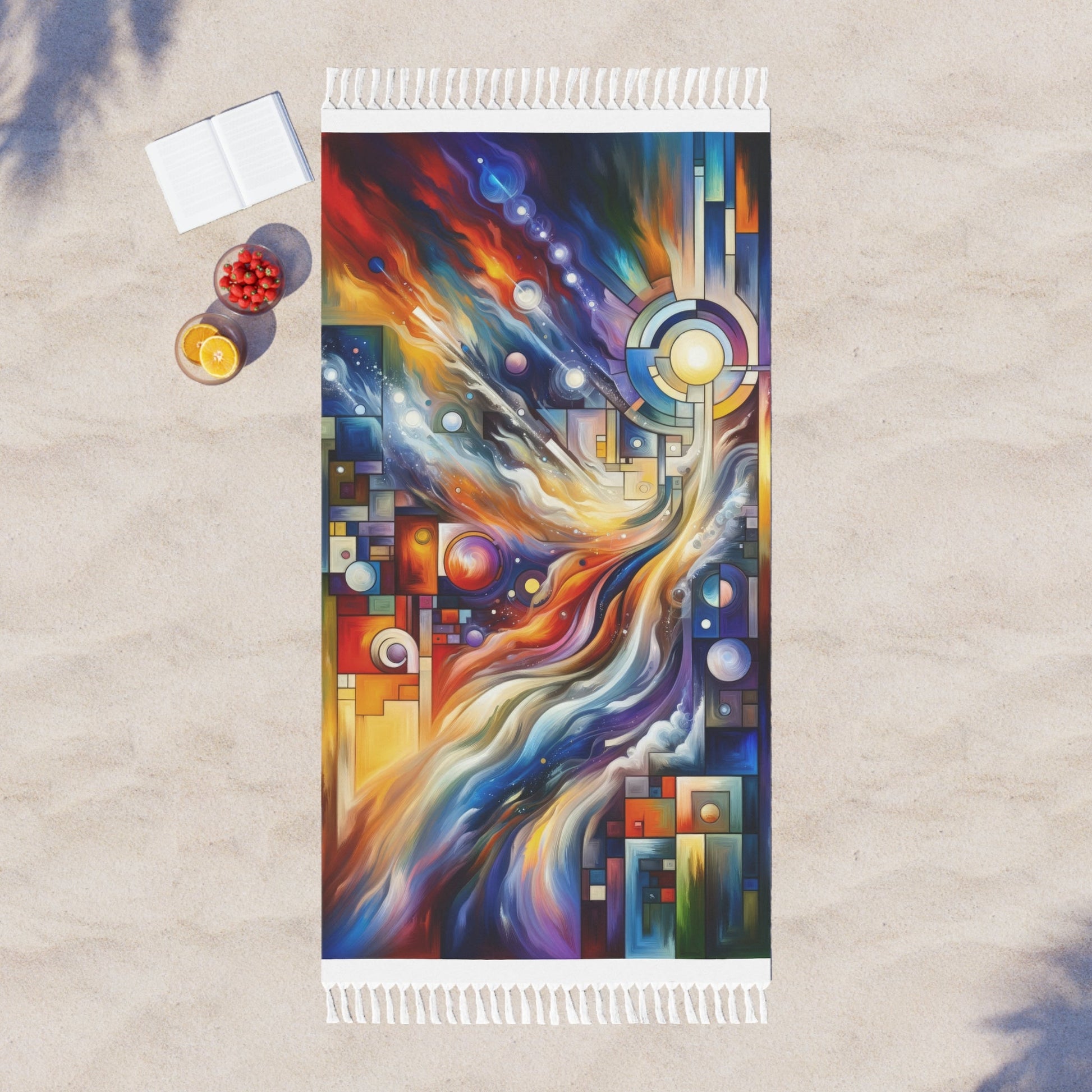 Cosmic Tachism Alchemy Boho Beach Cloth - ATUH.ART