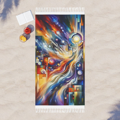 Cosmic Tachism Alchemy Boho Beach Cloth - ATUH.ART