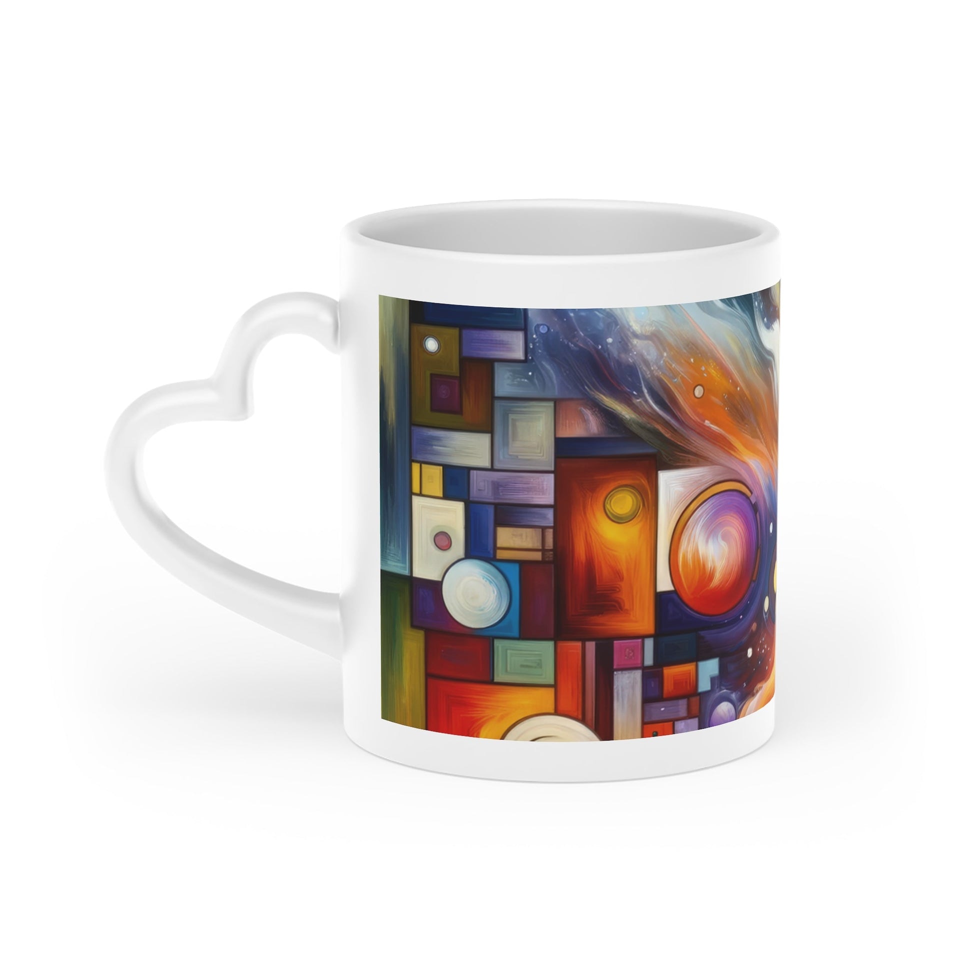 Cosmic Tachism Alchemy Heart-Shaped Mug - ATUH.ART