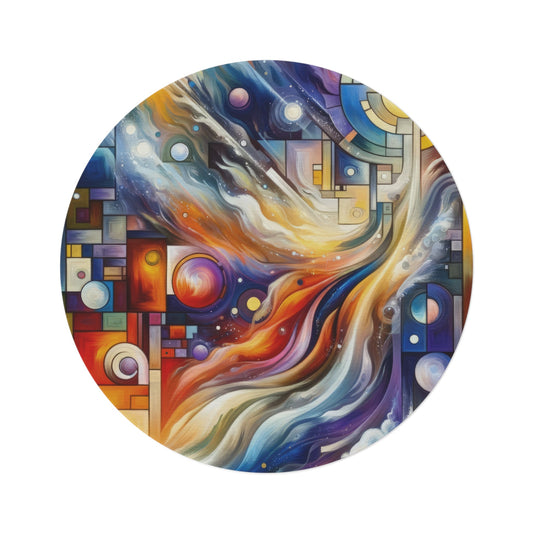 Cosmic Tachism Alchemy Round Rug - ATUH.ART