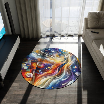 Cosmic Tachism Alchemy Round Rug - ATUH.ART