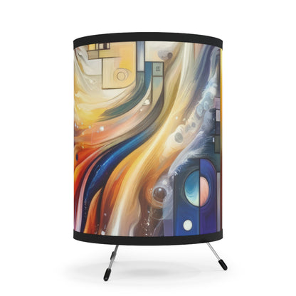 Cosmic Tachism Alchemy Tripod Lamp with High-Res Printed Shade, US\CA plug - ATUH.ART