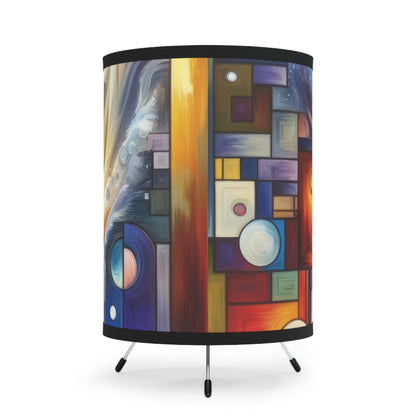 Cosmic Tachism Alchemy Tripod Lamp with High-Res Printed Shade, US\CA plug - ATUH.ART