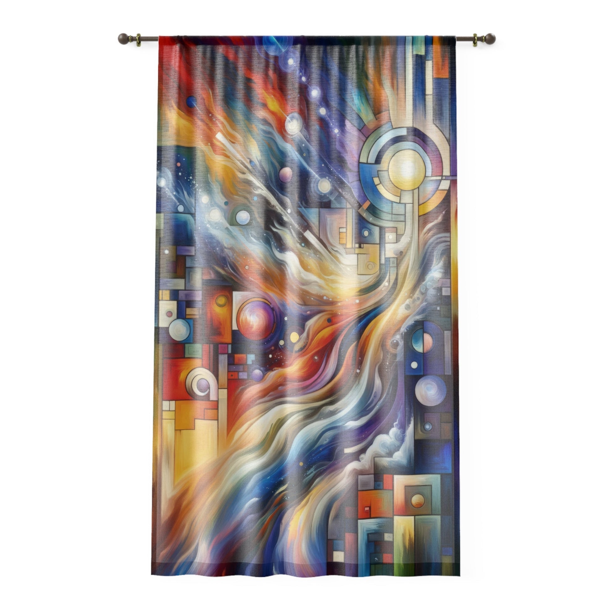 Cosmic Tachism Alchemy Window Curtain - ATUH.ART