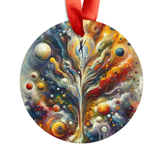 Cosmic Vision Tree Acrylic Ornament with Ribbon - ATUH.ART