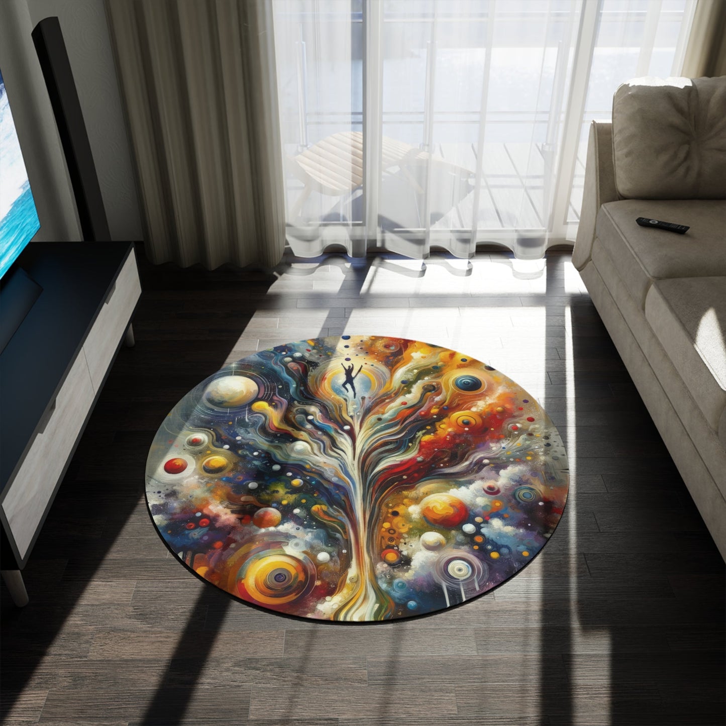 Cosmic Vision Tree Round Rug - ATUH.ART