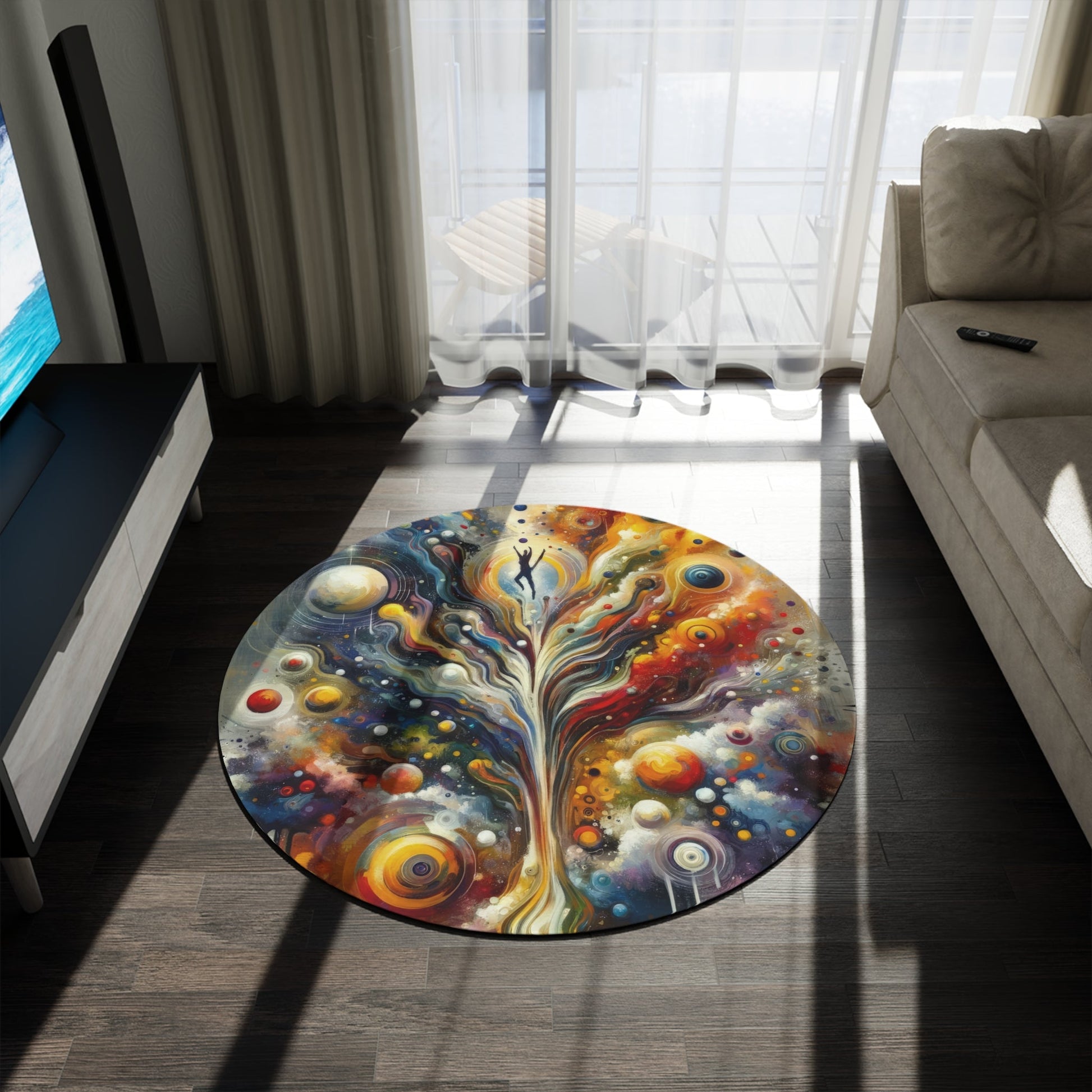 Cosmic Vision Tree Round Rug - ATUH.ART