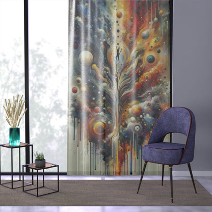 Cosmic Vision Tree Window Curtain - ATUH.ART