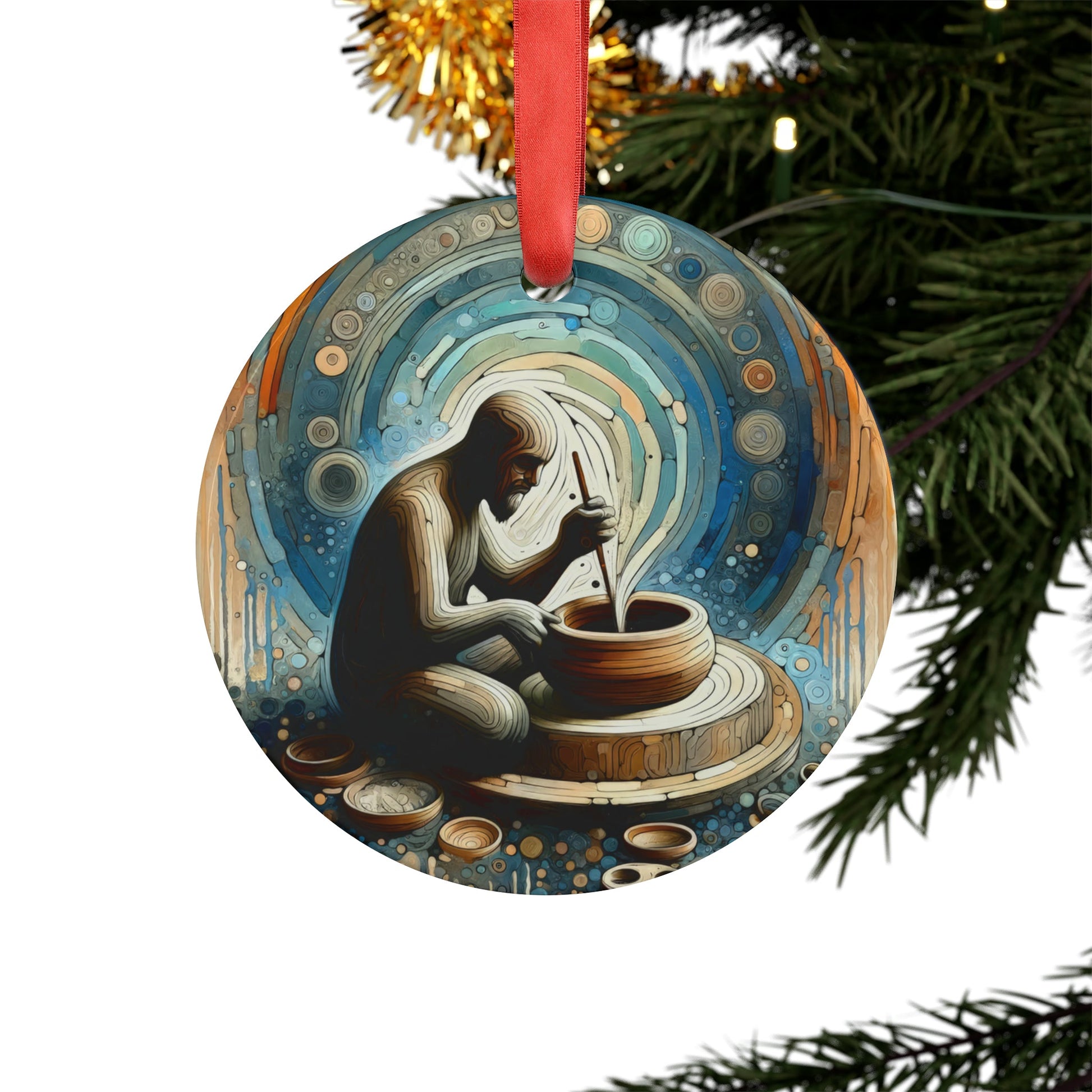 Crafting Semantic Pottery Acrylic Ornament with Ribbon - ATUH.ART