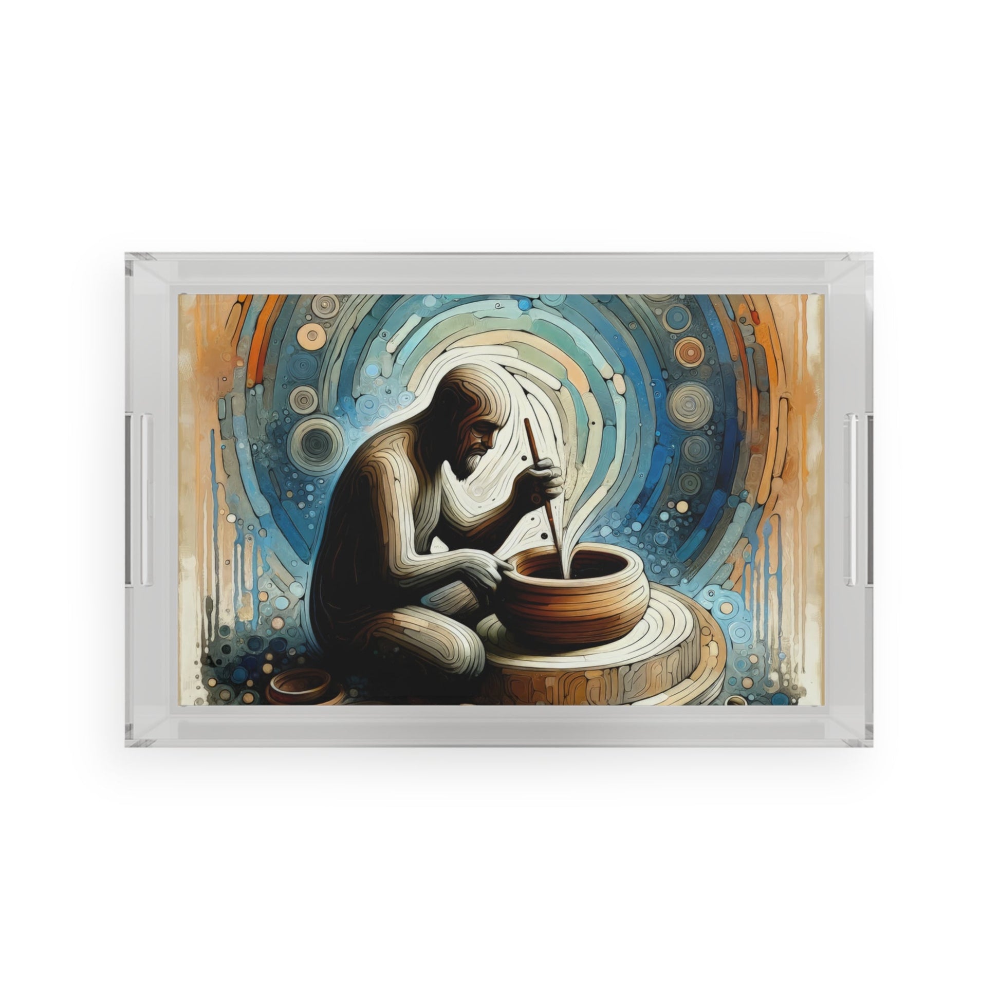Crafting Semantic Pottery Acrylic Serving Tray - ATUH.ART