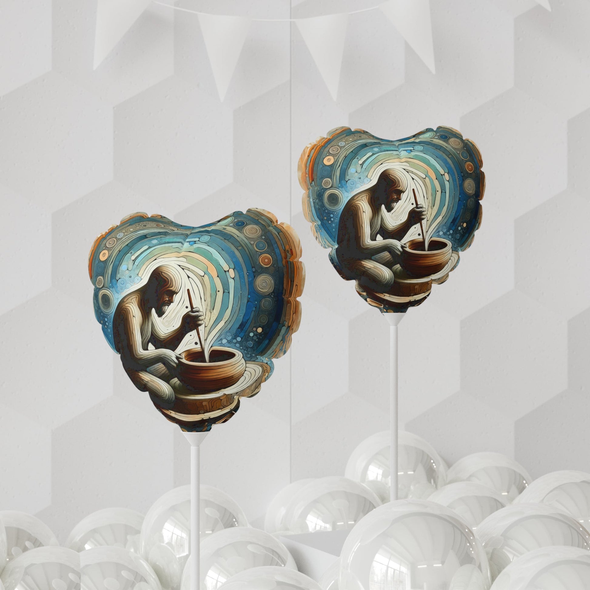Crafting Semantic Pottery Balloon (Round and Heart-shaped), 11" - ATUH.ART
