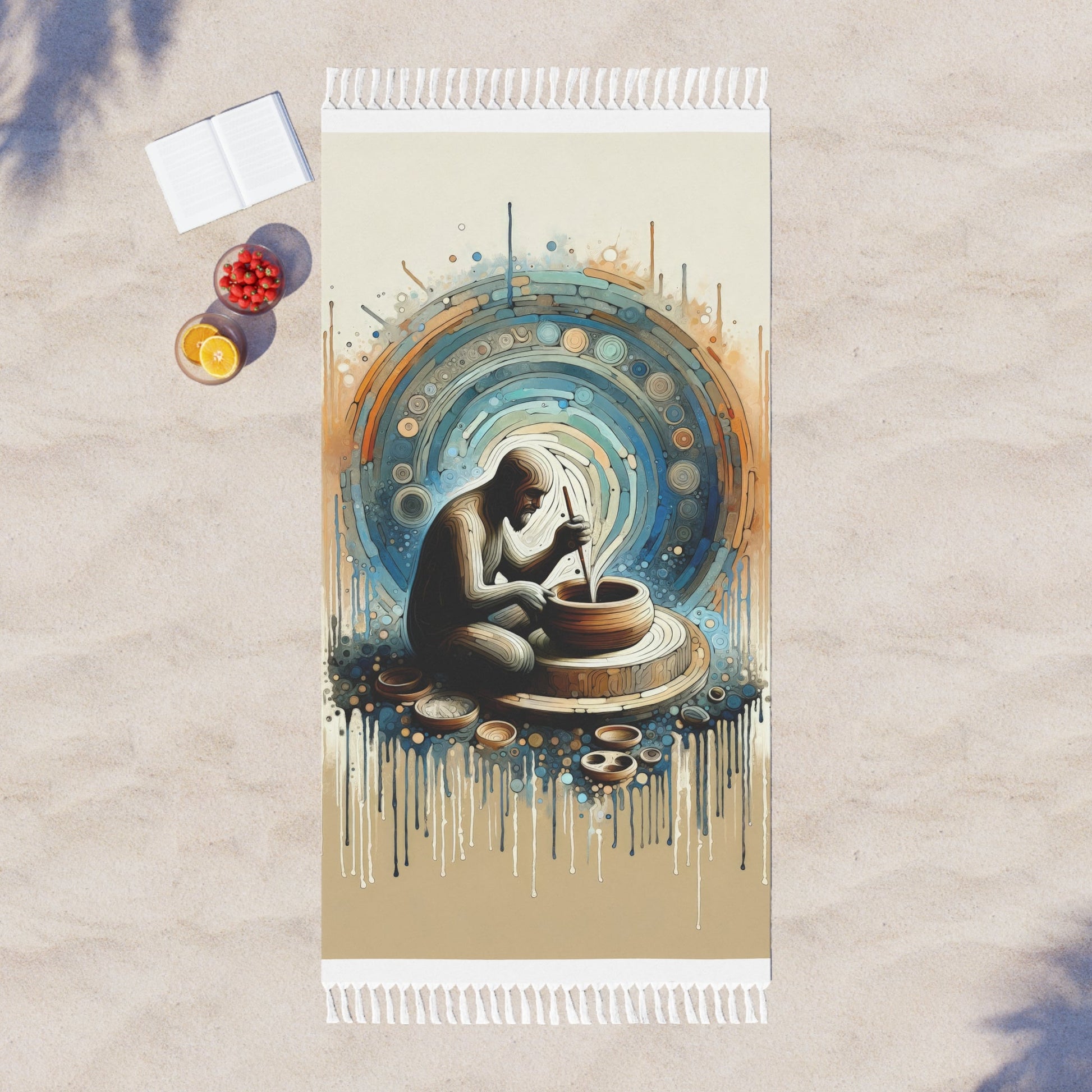 Crafting Semantic Pottery Boho Beach Cloth - ATUH.ART