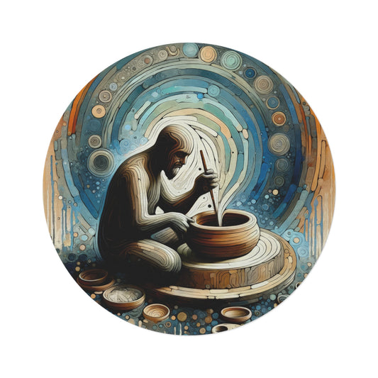 Crafting Semantic Pottery Round Rug - ATUH.ART