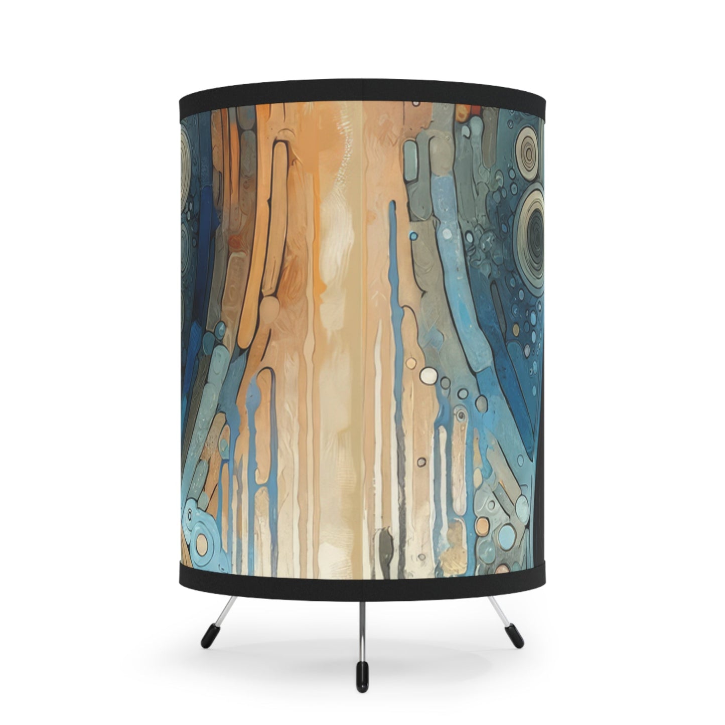 Crafting Semantic Pottery Tripod Lamp with High-Res Printed Shade, US\CA plug - ATUH.ART