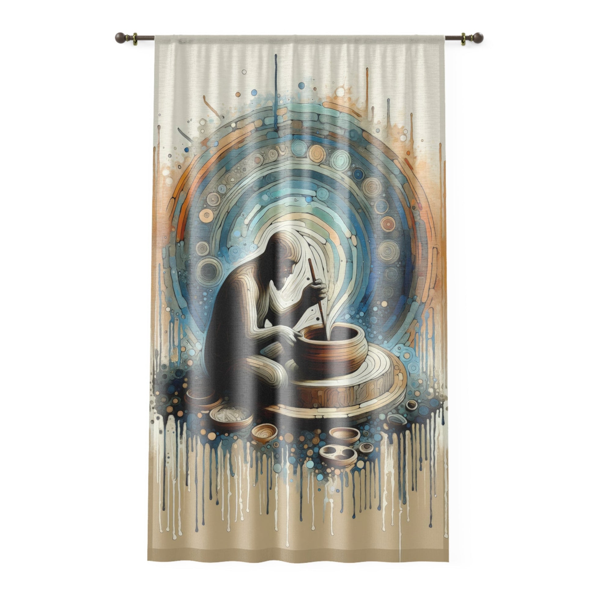 Crafting Semantic Pottery Window Curtain - ATUH.ART