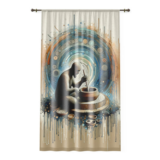 Crafting Semantic Pottery Window Curtain - ATUH.ART