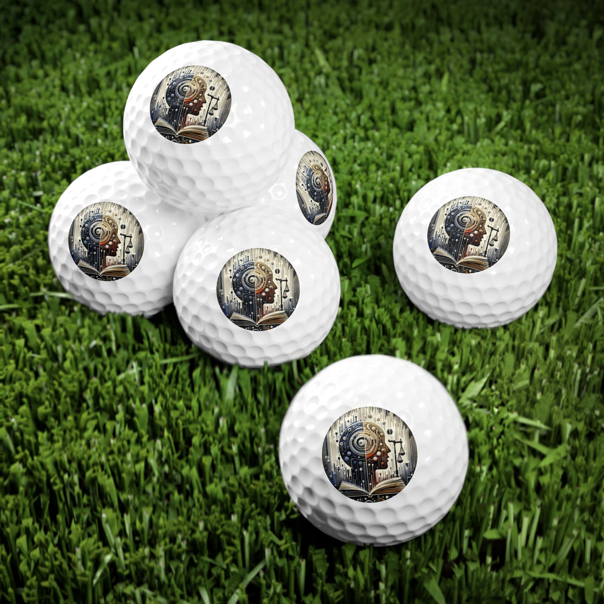 Critique Analytical Deliberation Golf Balls, 6pcs - ATUH.ART
