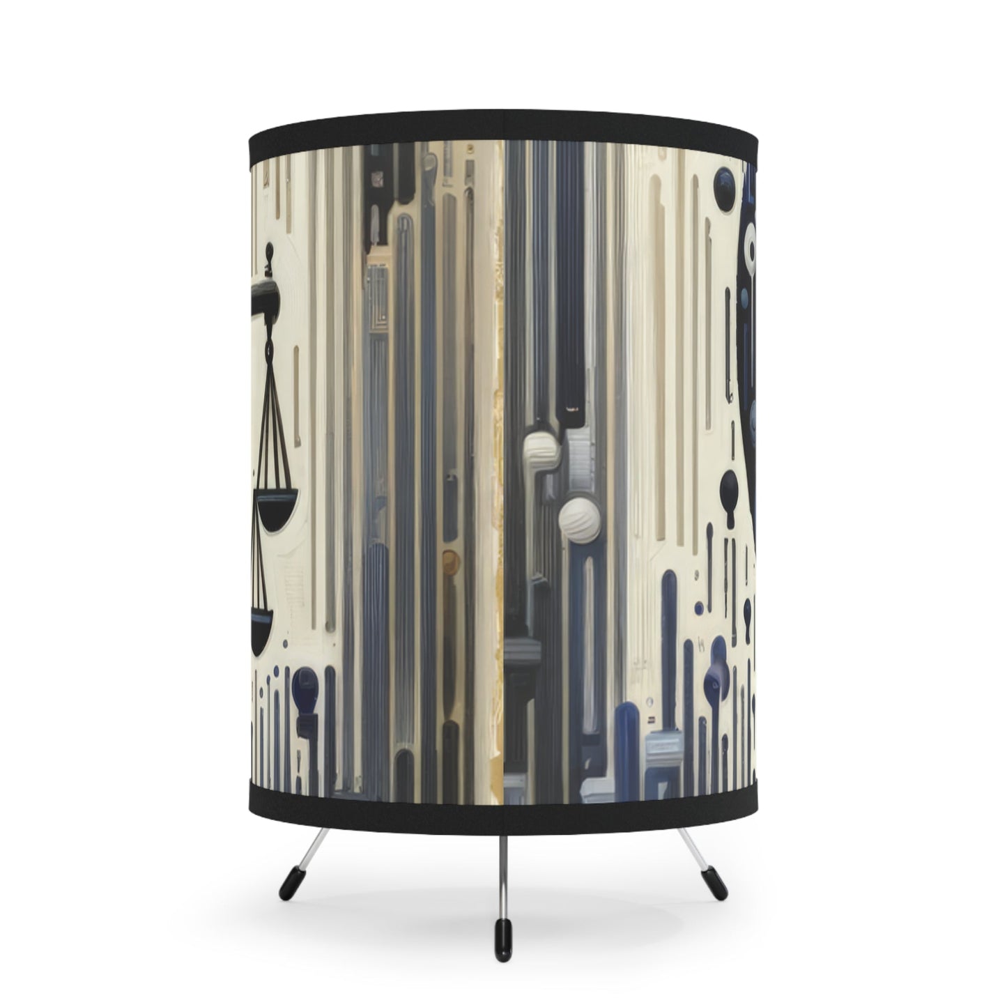 Critique Analytical Deliberation Tripod Lamp with High-Res Printed Shade, US\CA plug - ATUH.ART
