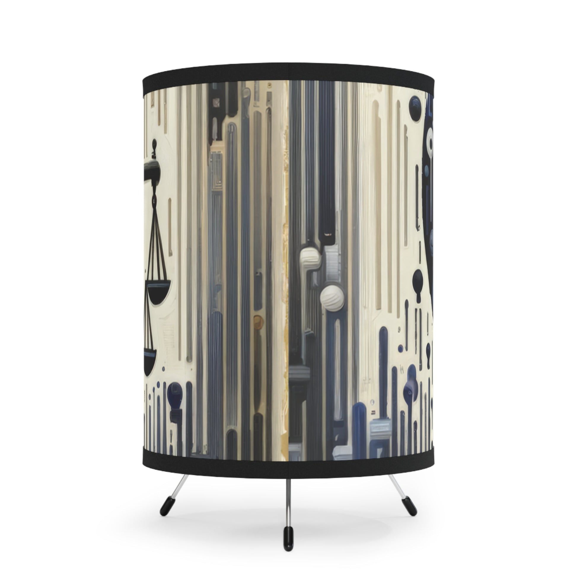 Critique Analytical Deliberation Tripod Lamp with High-Res Printed Shade, US\CA plug - ATUH.ART