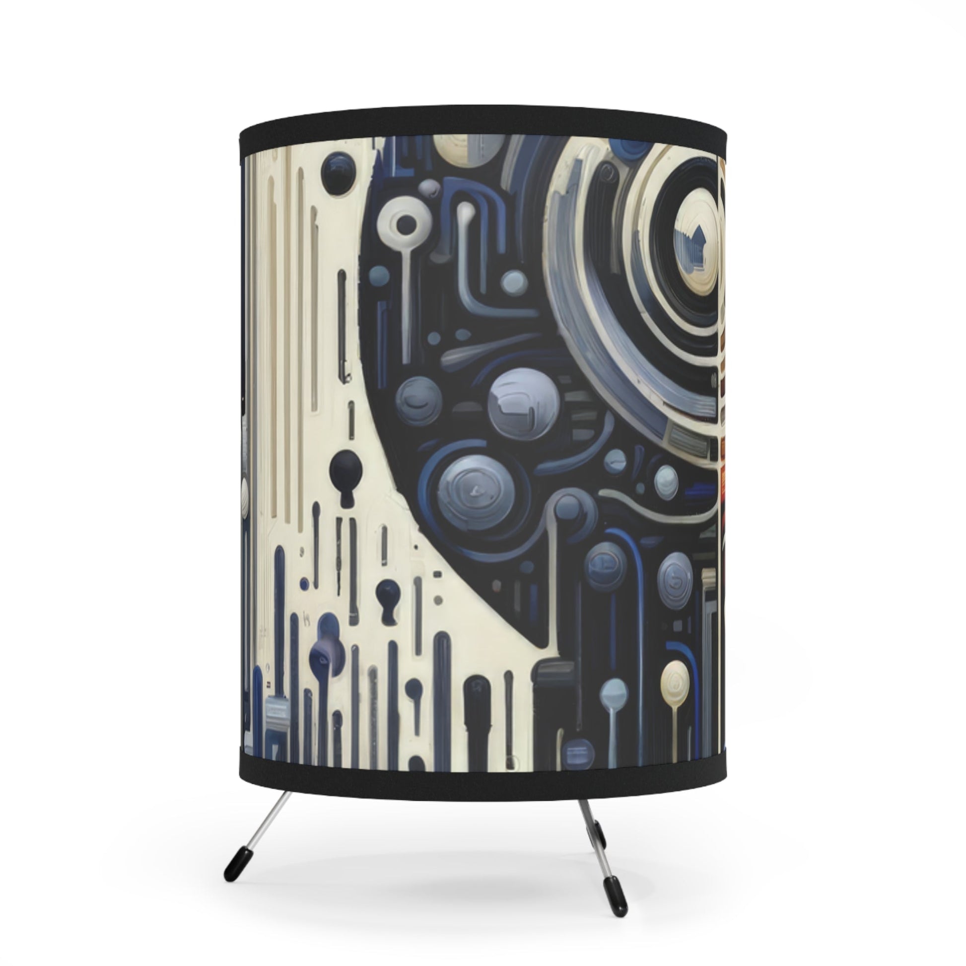 Critique Analytical Deliberation Tripod Lamp with High-Res Printed Shade, US\CA plug - ATUH.ART