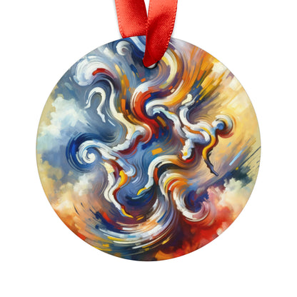 Dancing Disruption Tachism Acrylic Ornament with Ribbon - ATUH.ART