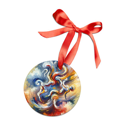 Dancing Disruption Tachism Acrylic Ornament with Ribbon - ATUH.ART