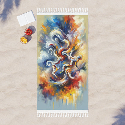 Dancing Disruption Tachism Boho Beach Cloth - ATUH.ART