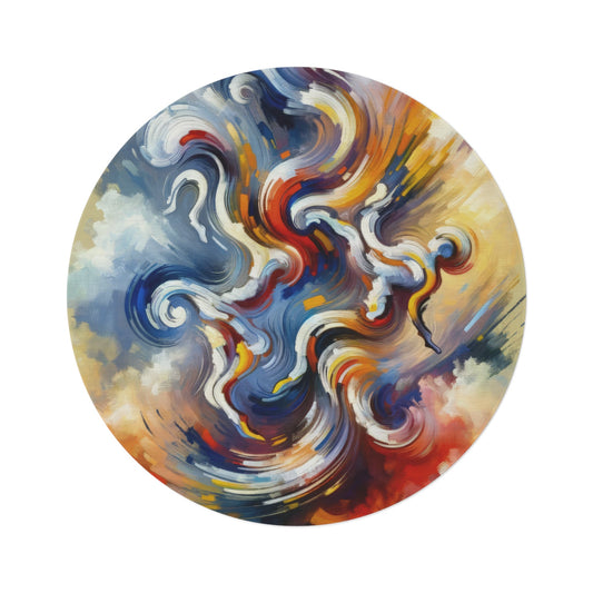Dancing Disruption Tachism Round Rug - ATUH.ART