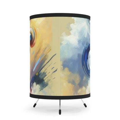 Dancing Disruption Tachism Tripod Lamp with High-Res Printed Shade, US\CA plug - ATUH.ART