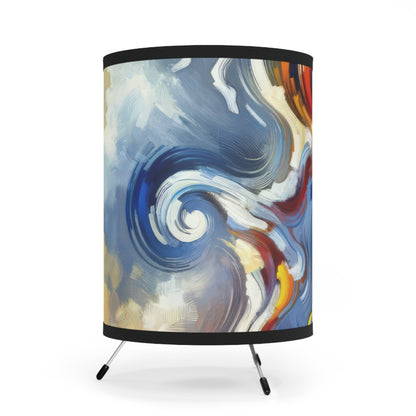 Dancing Disruption Tachism Tripod Lamp with High-Res Printed Shade, US\CA plug - ATUH.ART