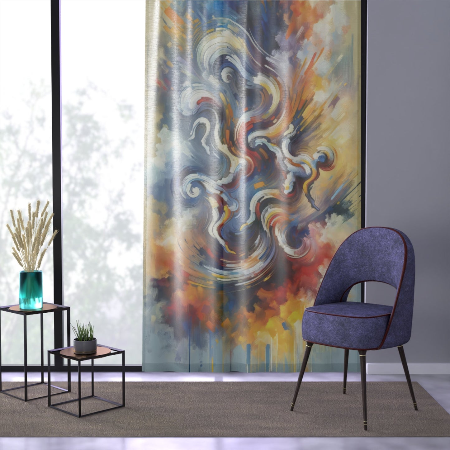 Dancing Disruption Tachism Window Curtain - ATUH.ART
