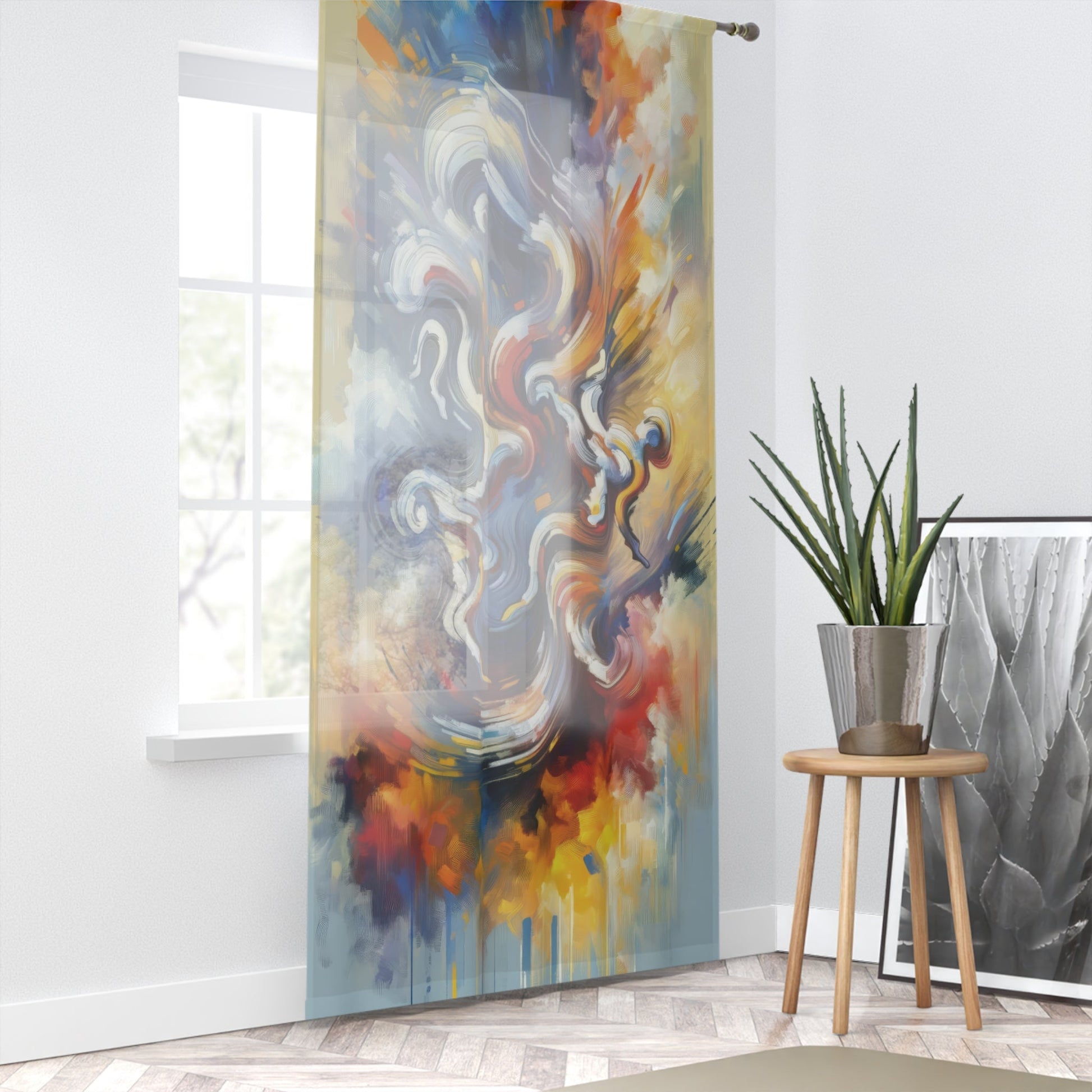 Dancing Disruption Tachism Window Curtain - ATUH.ART