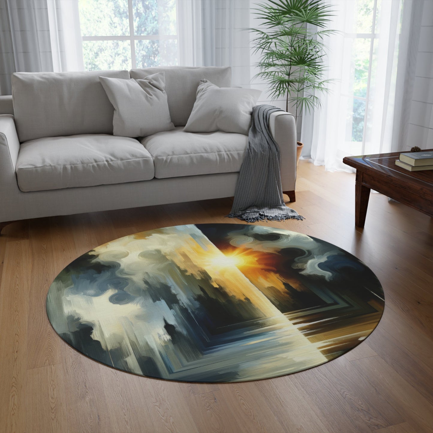 Dawn Dispels Darkness Round Rug - ATUH.ART