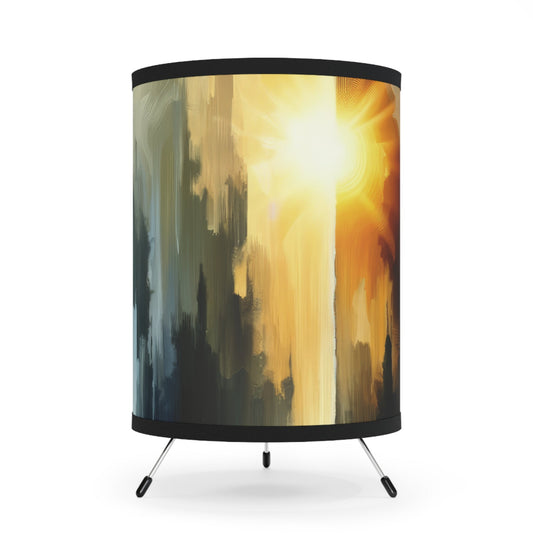Dawn Dispels Darkness Tripod Lamp with High-Res Printed Shade, US\CA plug - ATUH.ART