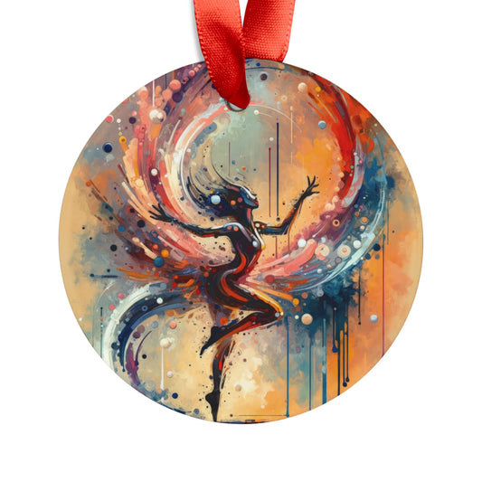 Decision Dance Tachism Acrylic Ornament with Ribbon - ATUH.ART