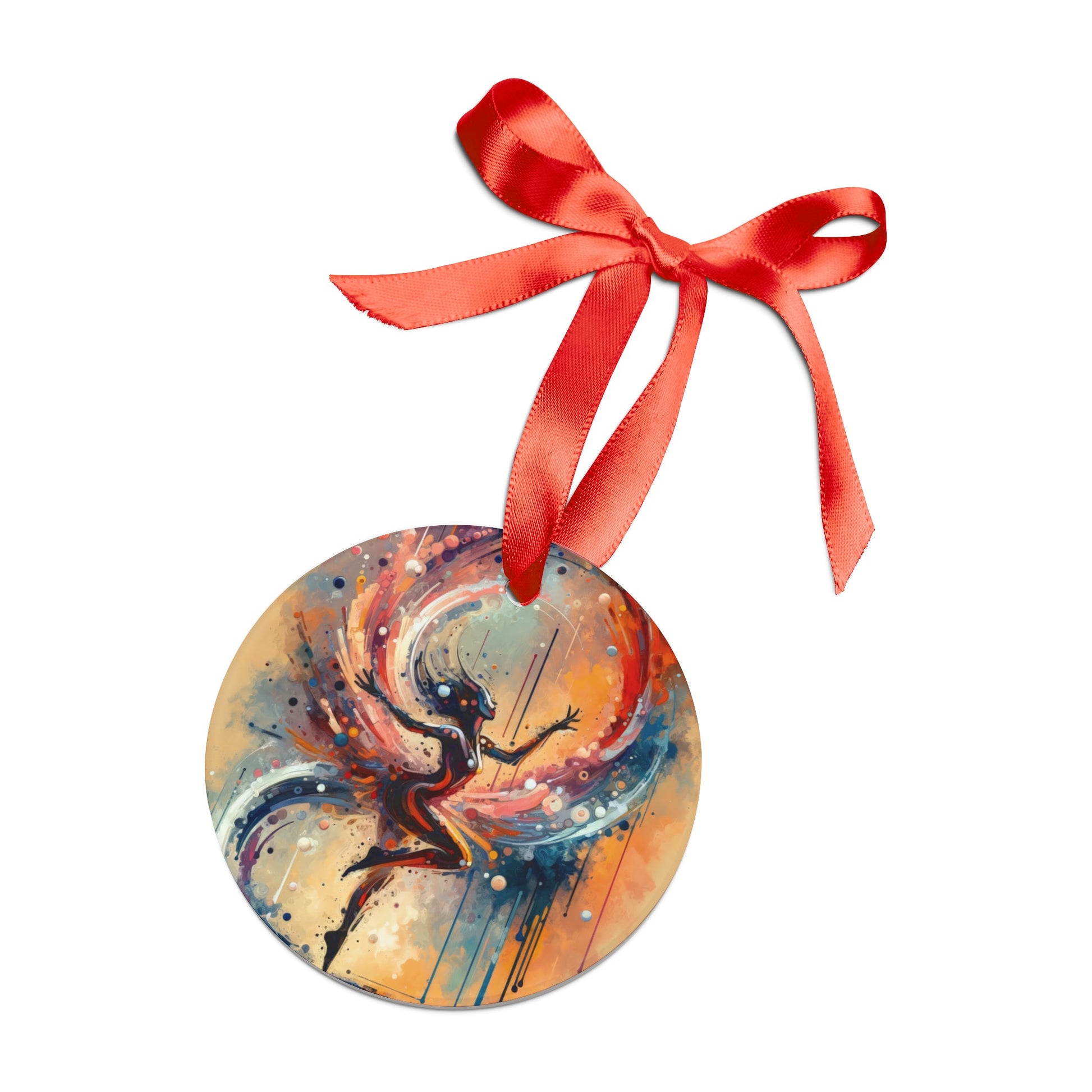 Decision Dance Tachism Acrylic Ornament with Ribbon - ATUH.ART