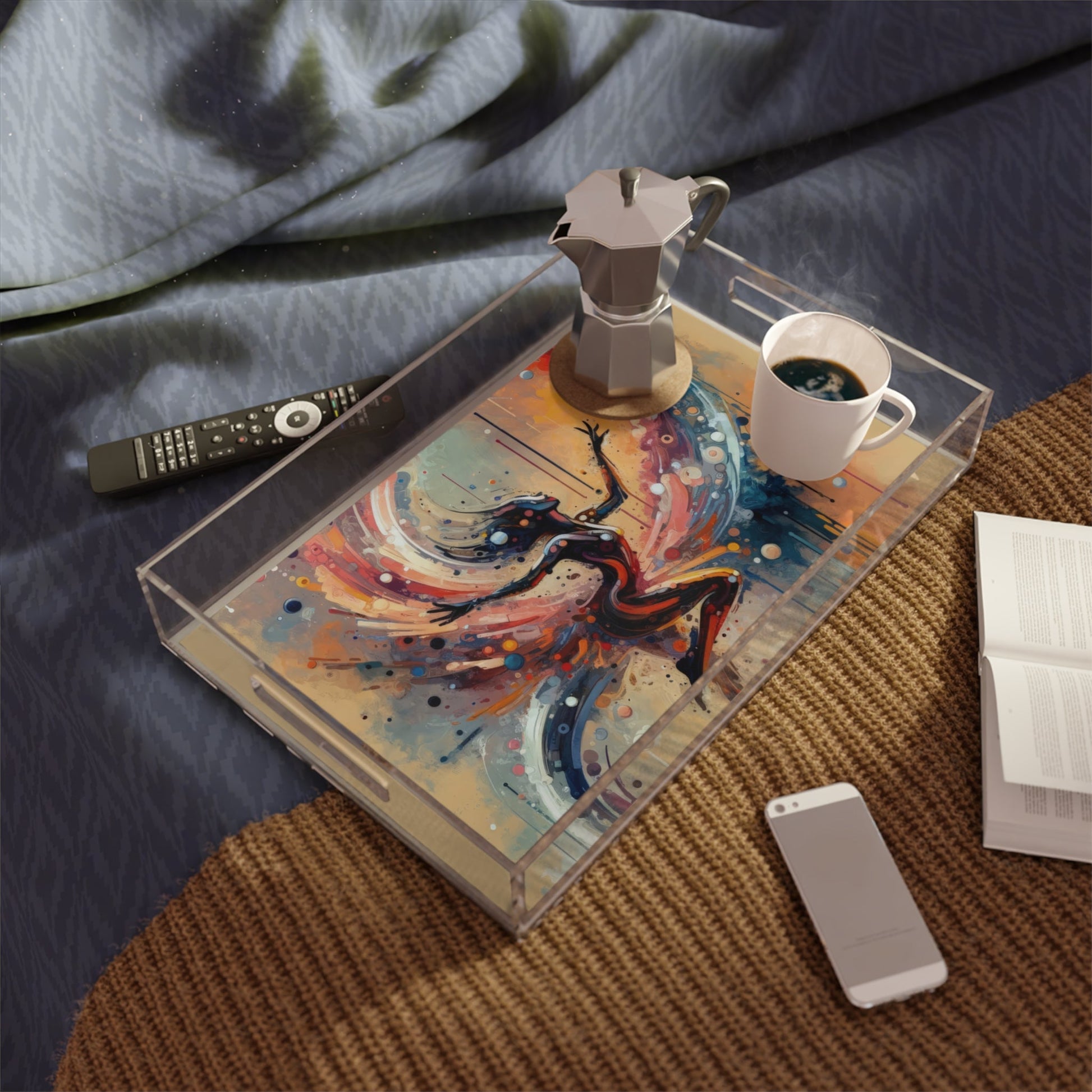 Decision Dance Tachism Acrylic Serving Tray - ATUH.ART