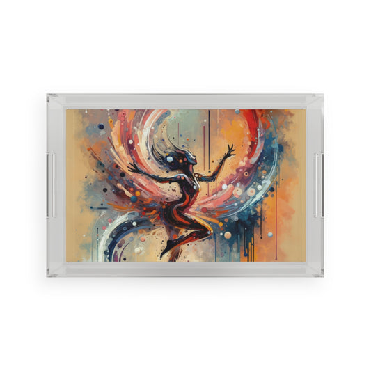 Decision Dance Tachism Acrylic Serving Tray - ATUH.ART