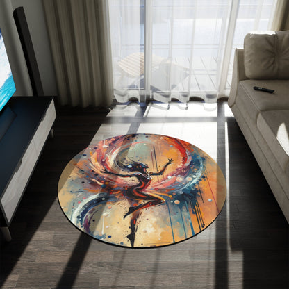 Decision Dance Tachism Round Rug - ATUH.ART